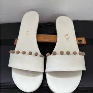 TKEES Women's White Sandals